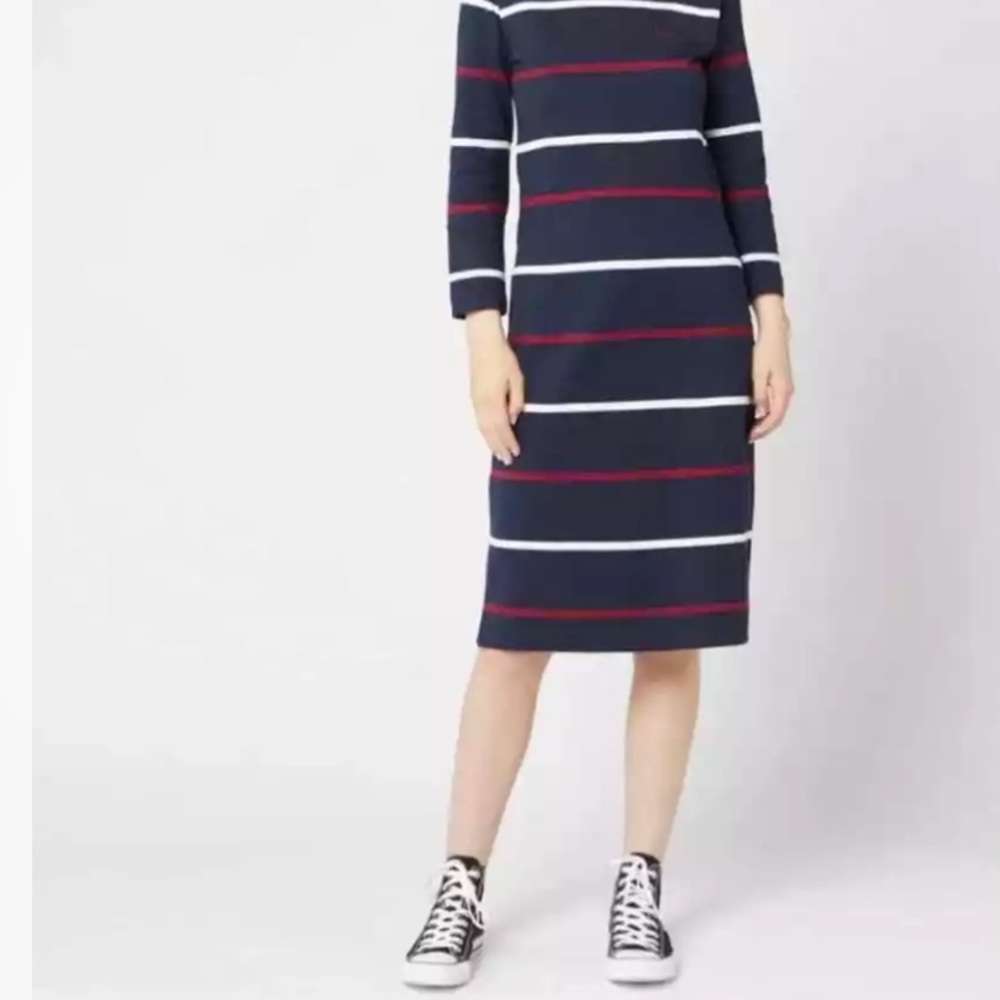 Barbour Oyster Striped Dress Blue Multi Size 6 Cotton - Picture 4 of 14